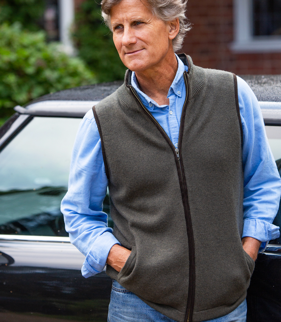 Mens Cashmere Wool Gilet